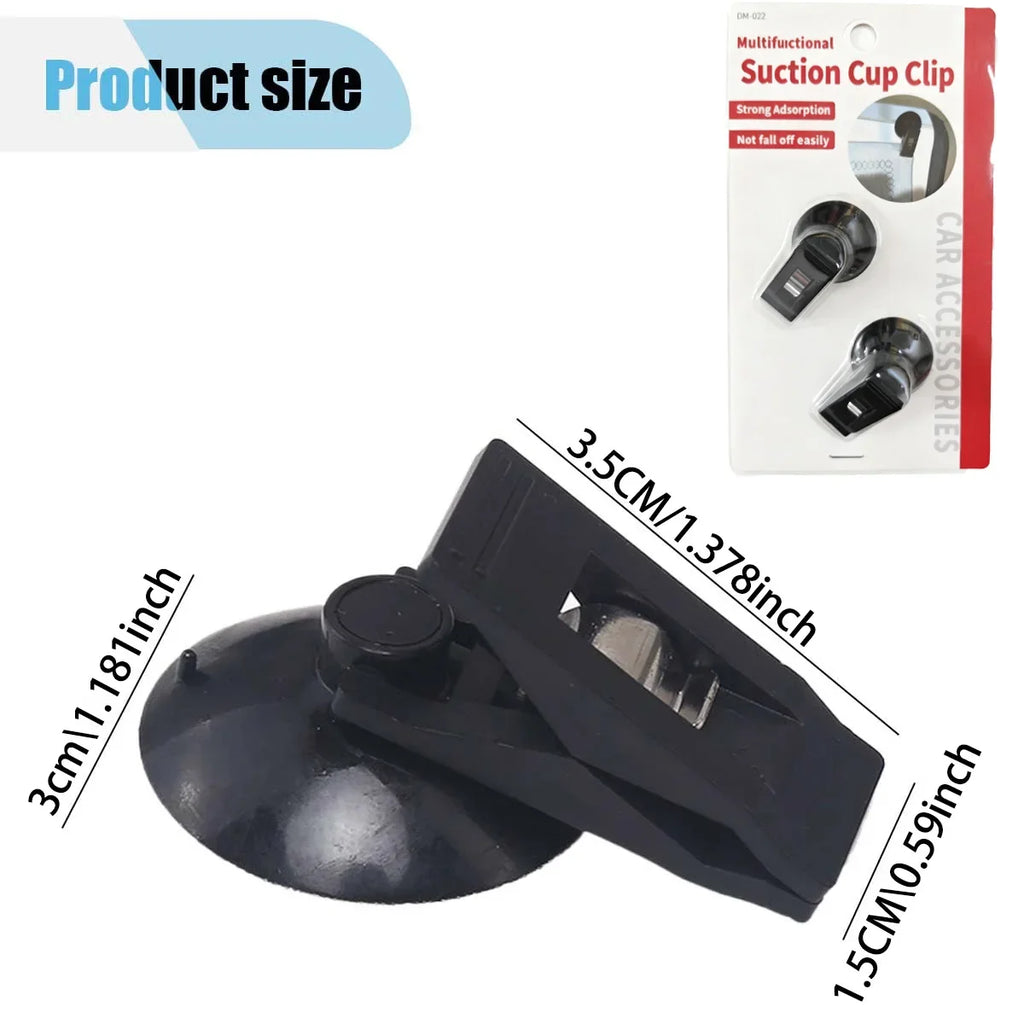 Car Window Suction Cup Clip Holder – 2pcs Multipurpose Mount
