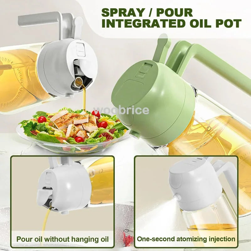 2-in-1 Oil Sprayer & Dispenser Bottle – 500ml Kitchen Spray