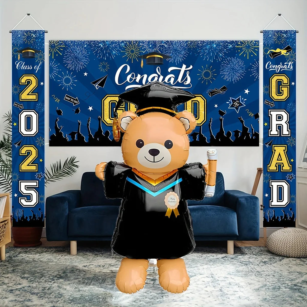 Cute Graduation Bear Aluminum Foil Balloon Perfect School Events