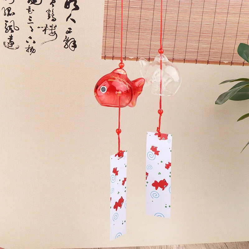 Wind Chime Chimes Japanese Glass S Goldfish Garden Hanging Outdoor