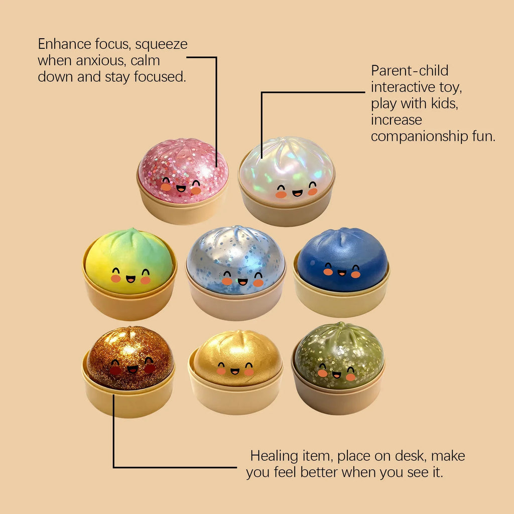 Bun Squishy Fidget Toy – Soft Food Shaped Sensory Toy