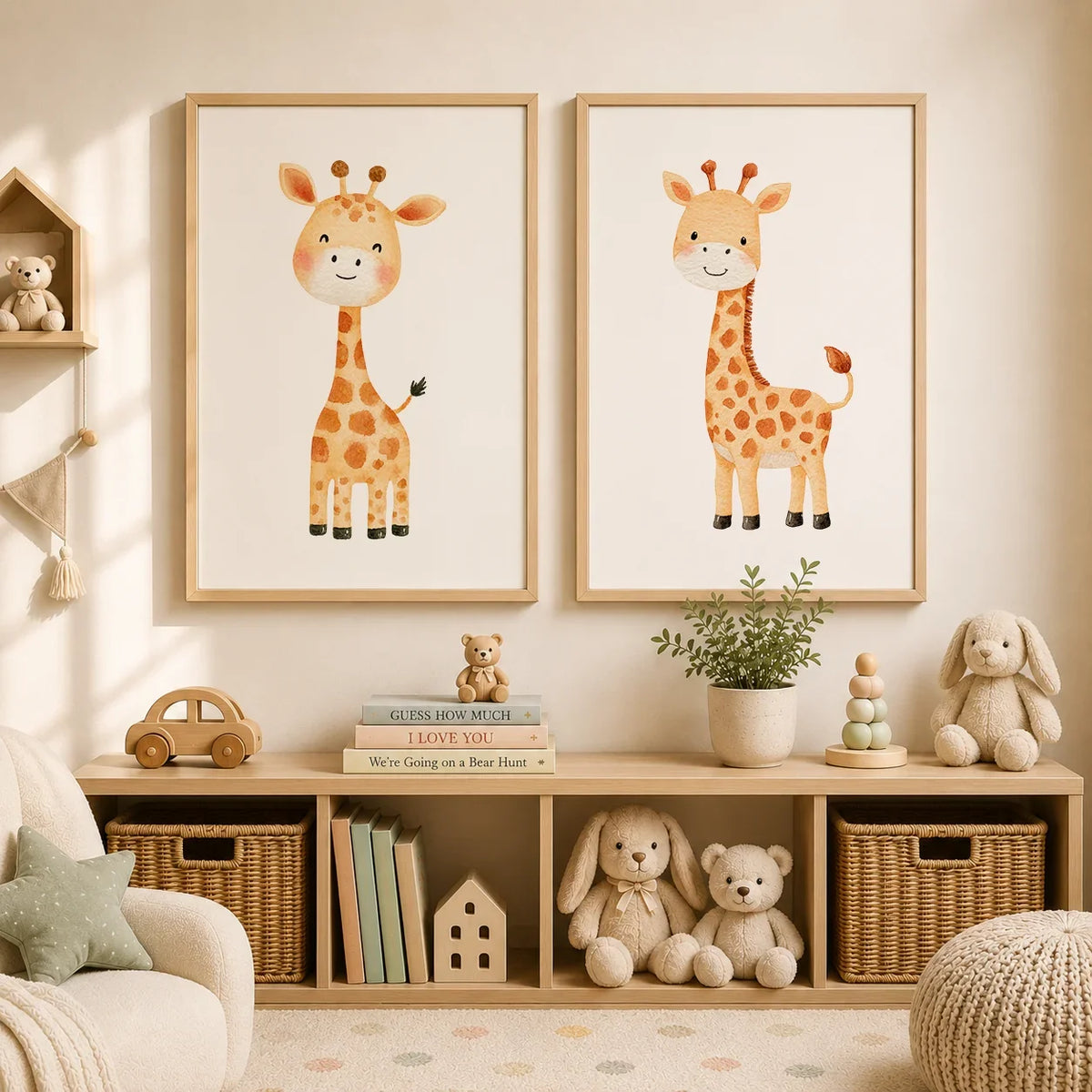 Cute Baby Animal Canvas Prints | Kids Nursery Wall Art Posters