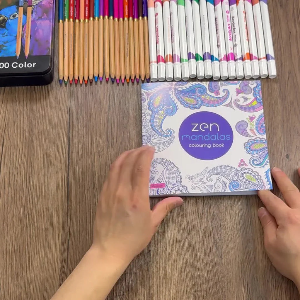 24 Page Mandala Coloring Book Graffiti Drawing Adult Stress Relief