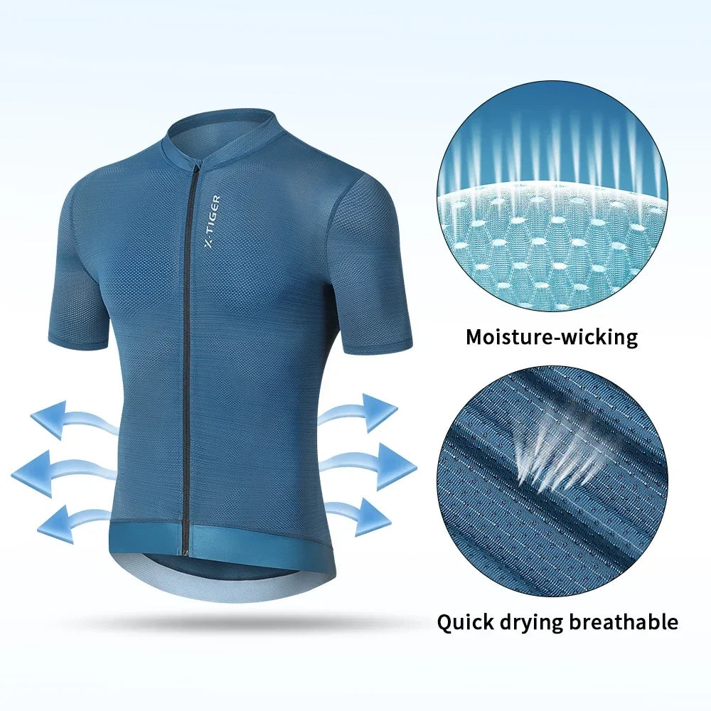 X-TIGER Men's Cycling Jersey Short Sleeve SPF 50 MTB Road Bike