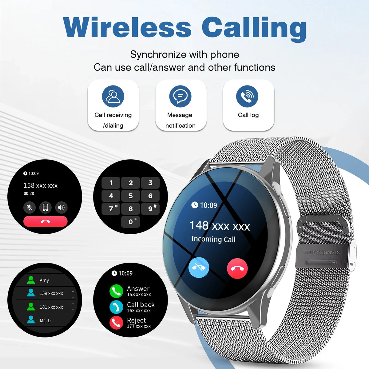 LOMAXFR T2 Pro 1.28" Smart Watch – Calls, Fitness & HD Display
