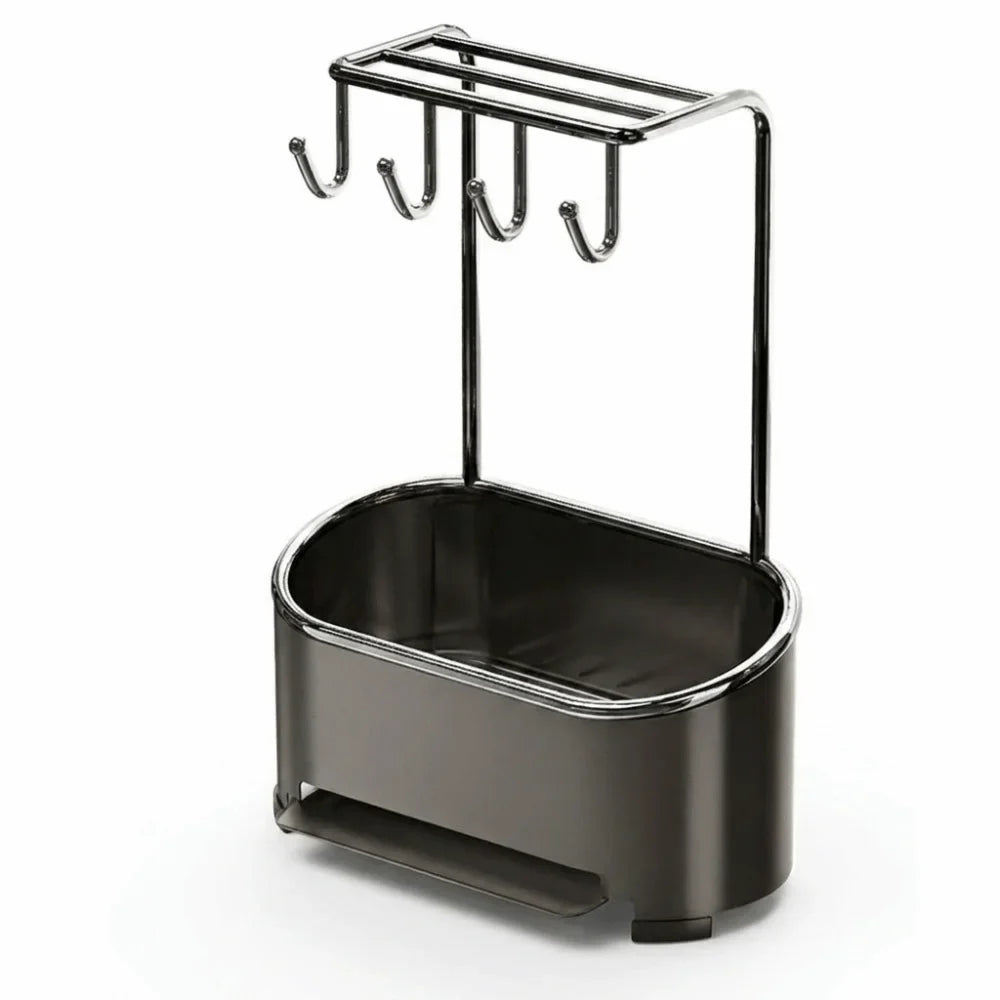 Gunmetal Gray Stainless Steel Kitchen Sink Organizer Rack