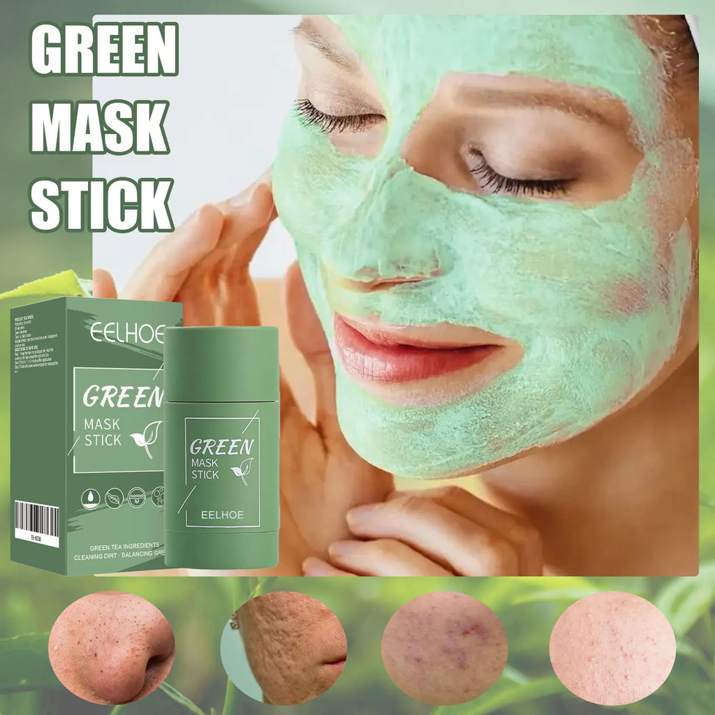 Green Tea Solid Mask Stick – Deep Cleanse & Pore Refining