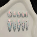 Aurora Purple Press On Nails – Long Almond False Nails 10pc