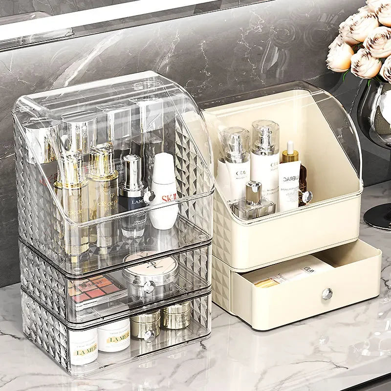 Luxury Transparent Makeup Storage Box with Drawers – Dustproof