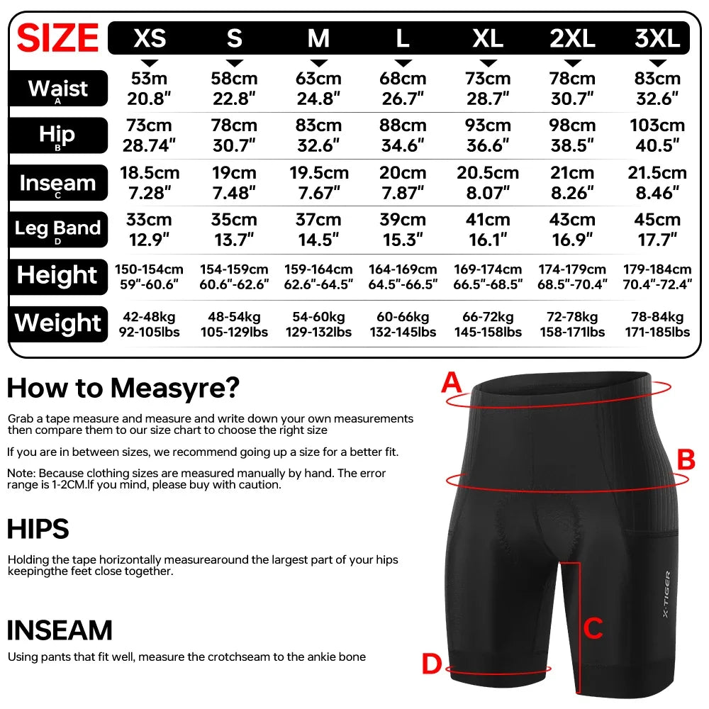 X-TIGER Women's 7-Hour Padded Cycling Shorts | Breathable Bike