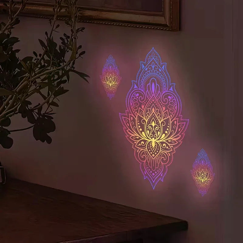 Glow-in-the-Dark Butterfly Mandala Wall Stickers | PVC Decals