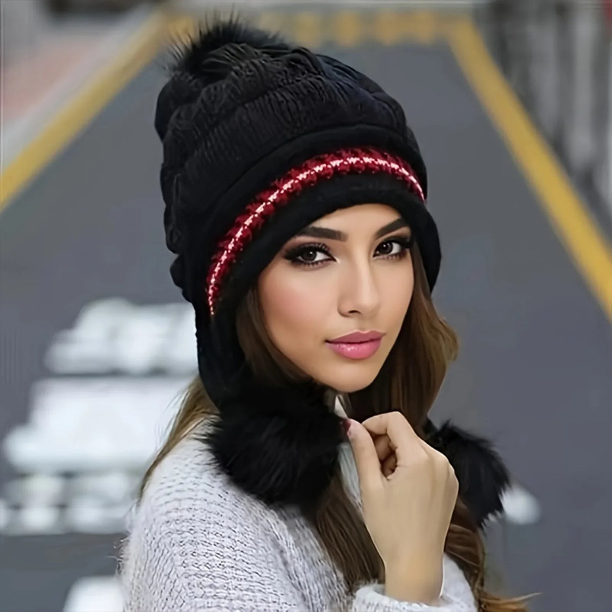 Women's Thick Knit Stretch Beanie Hat | Winter Skull Cap