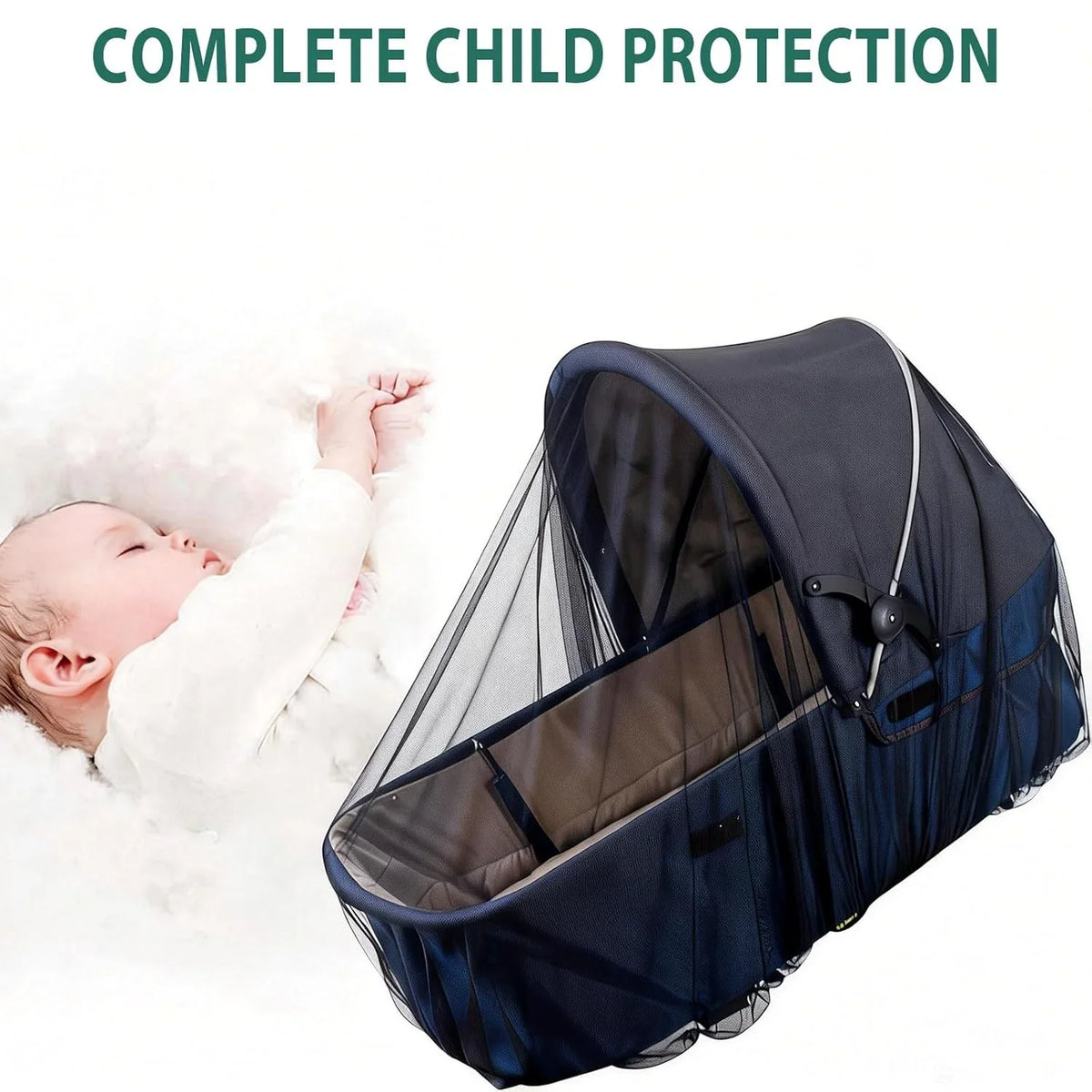 Stroller Mosquito Net Full Coverage Dense Mesh Insect Protection