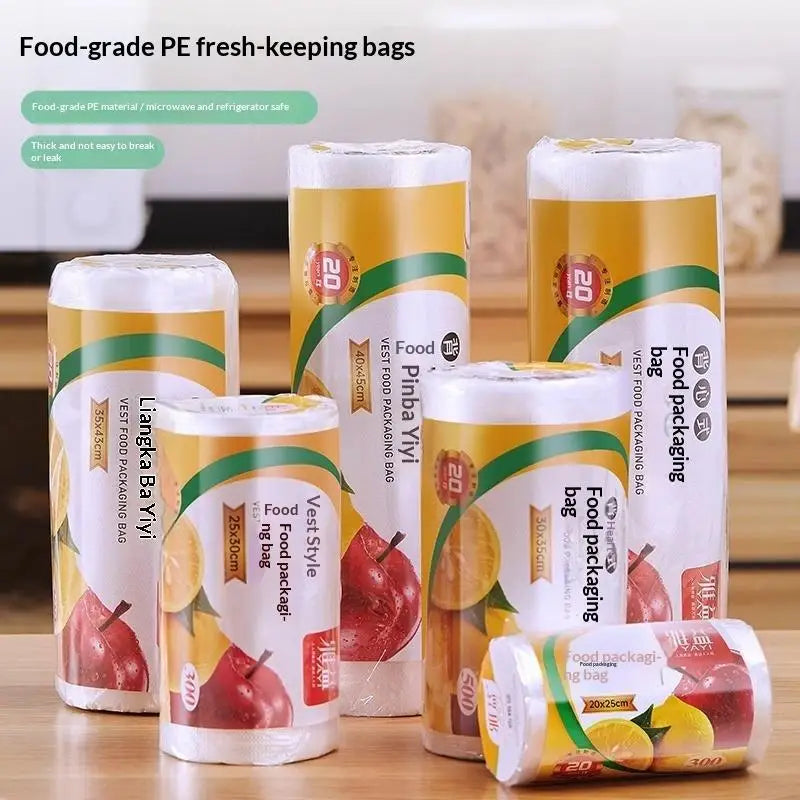 Food Grade PE Food Preservation Bags 200/300/500 Pcs Roll