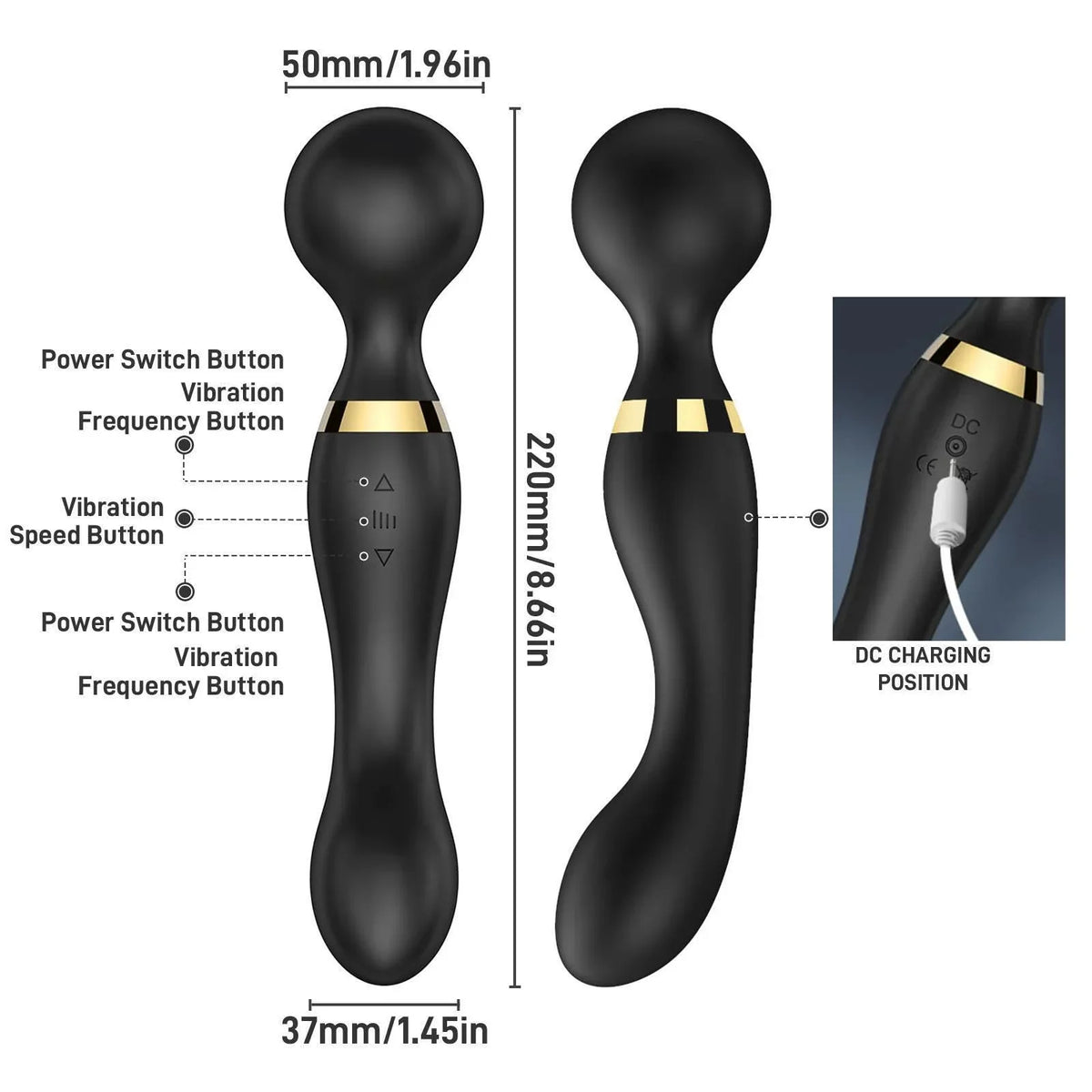 Rmssim Wand Massager | 8 Speeds & 20 Patterns | Waterproof