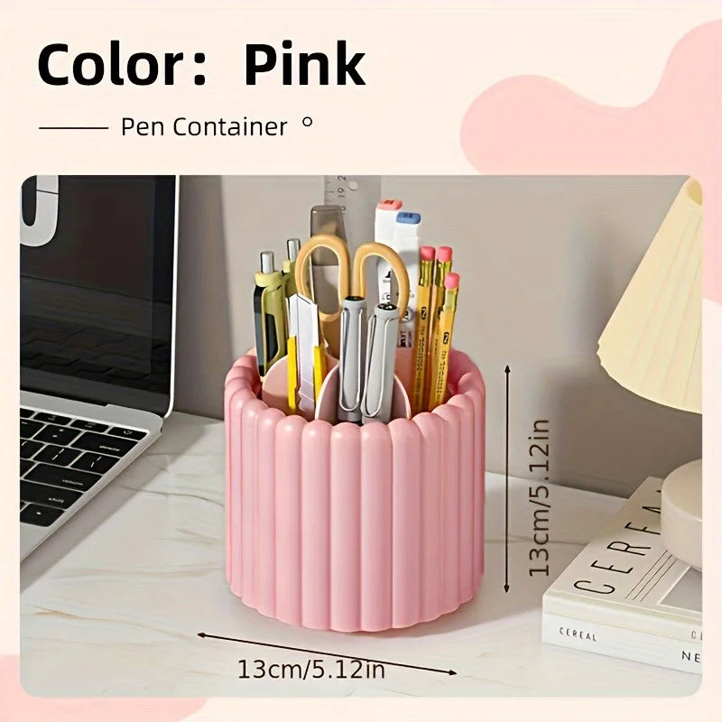 Modern Minimalist 360 Rotating Desk Organizer Pen Holder Space-saving