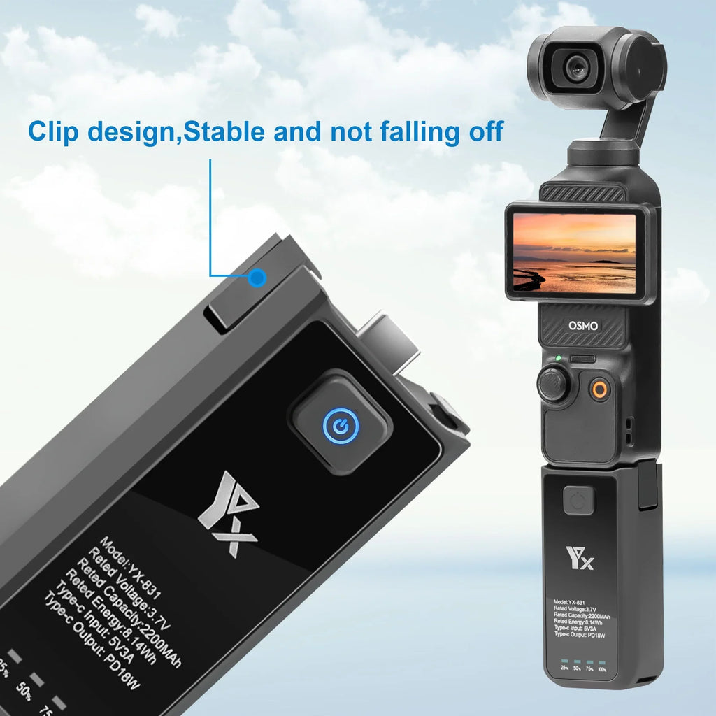 DJI Osmo Pocket 3 Extended Grip Handle & Battery Charger