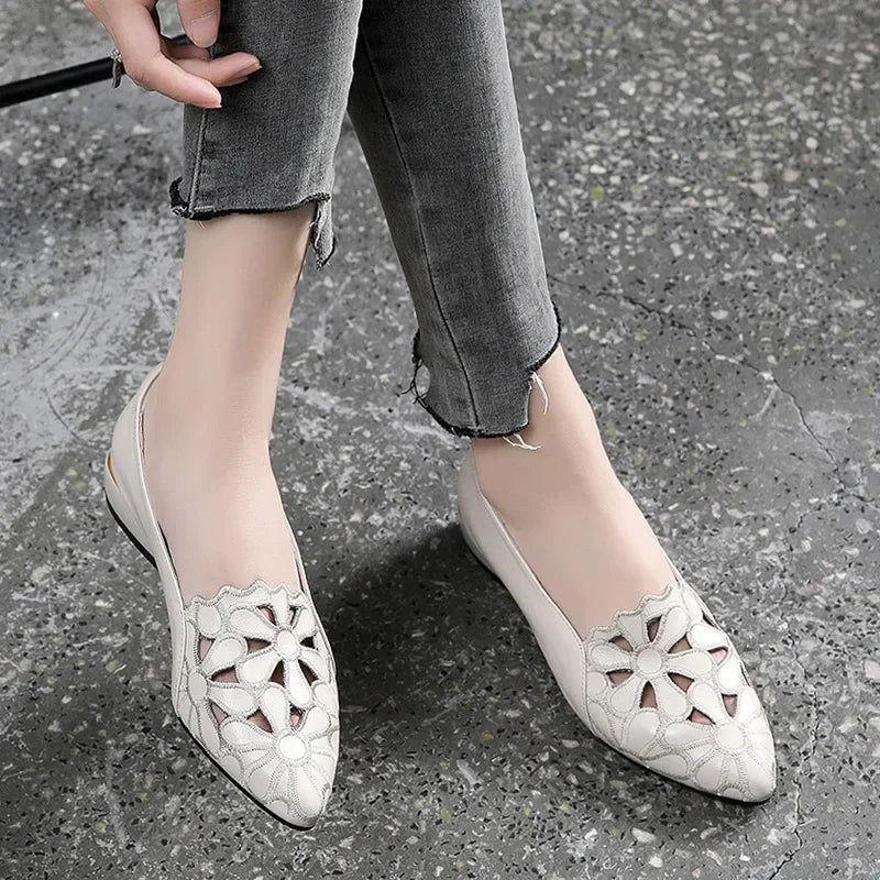 Women's Mary Jane Flats – Pointed Toe Slip-On Office Shoes
