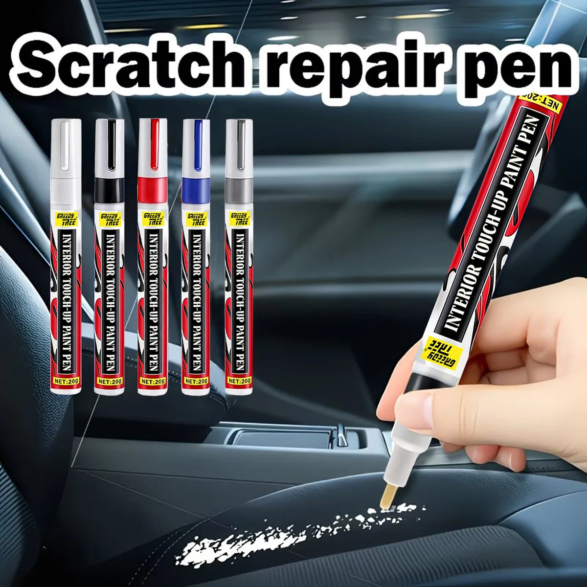 Car Interior Touch-Up Paint Pen – 20g Scratch Repair Tool