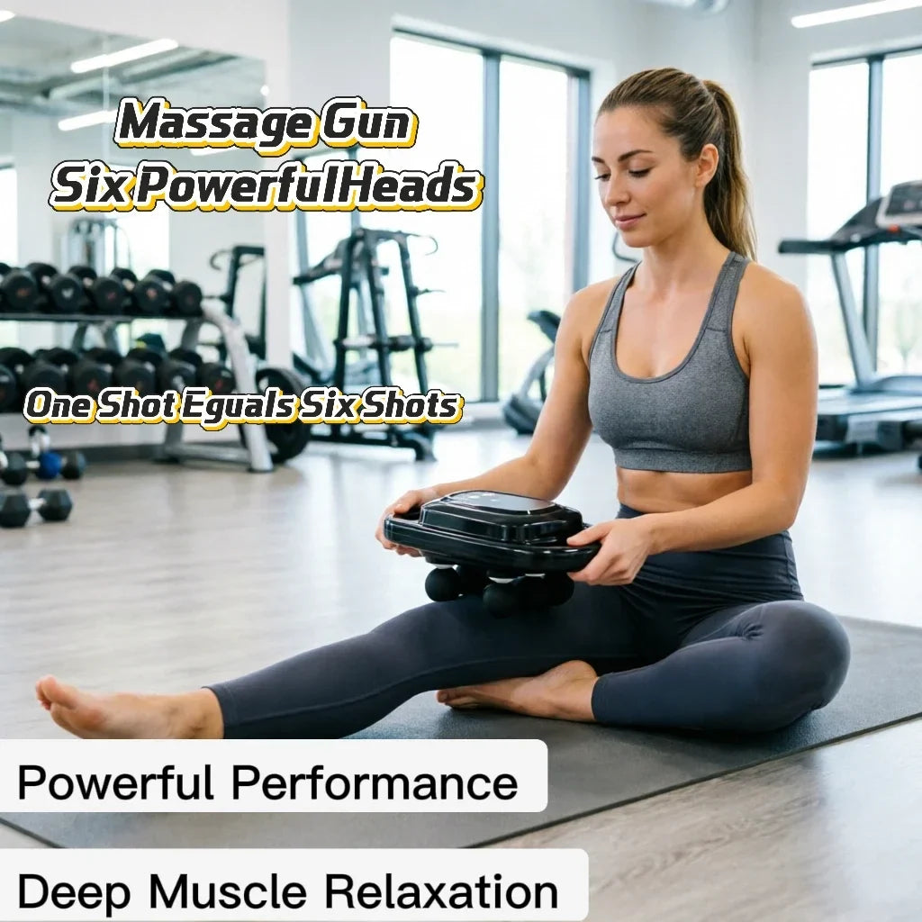 6-Head Massage Gun | High-Frequency Vibration Body Massager
