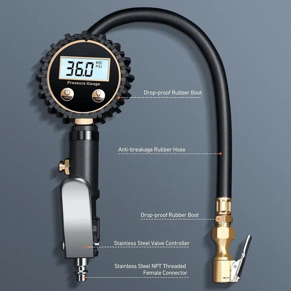 Digital Tire Pressure Gauge 250 PSI 0 1 Resolution Heavy Duty Air