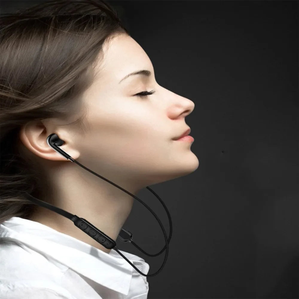 Bluetooth 5.0 Neck-Hanging Wireless Earphones with Mic