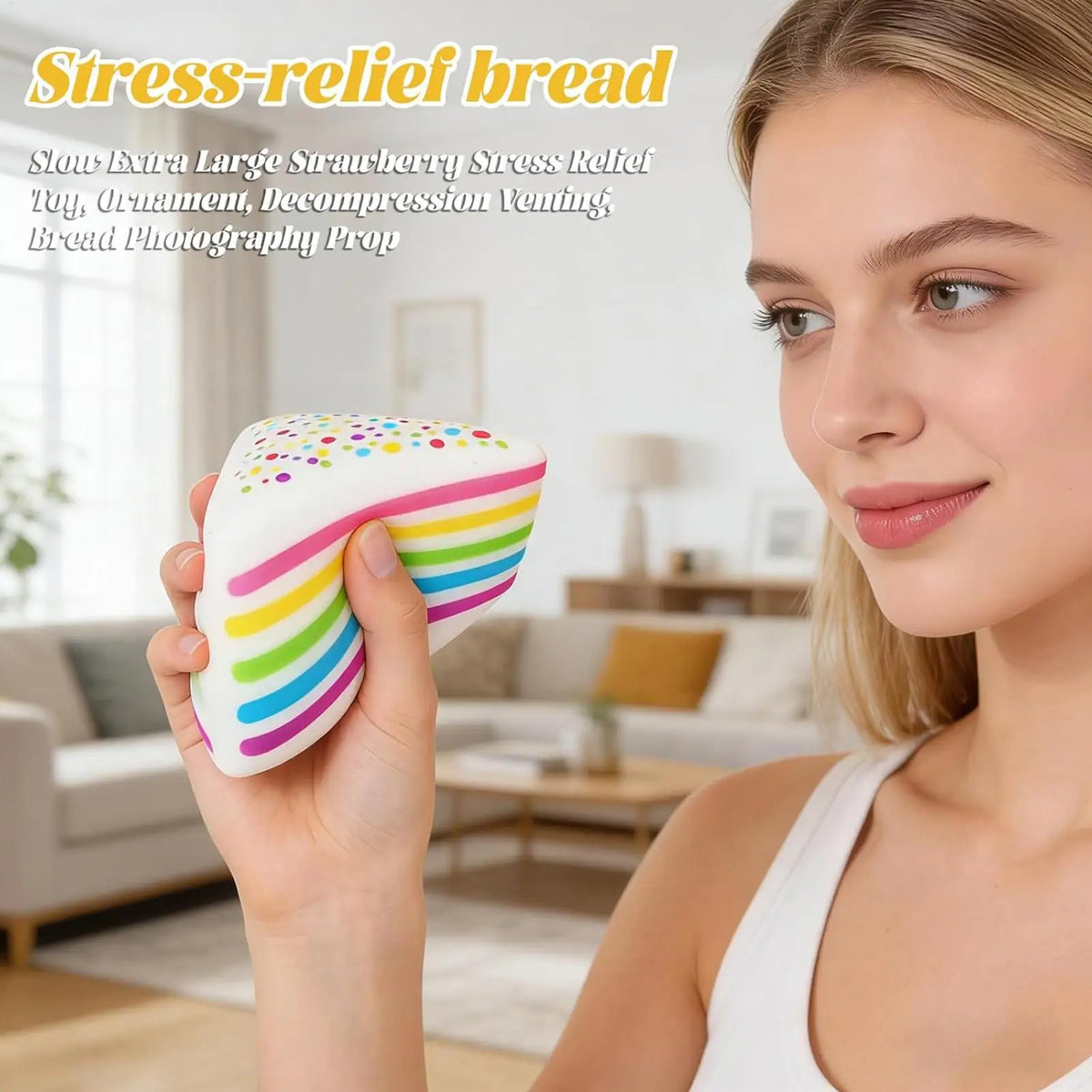 Rainbow Cake Sensory Squeeze Ball – Fidget Toy Kids & Adults