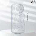 360° Multifunctional Geometric Drawing Ruler – Student Math Tool