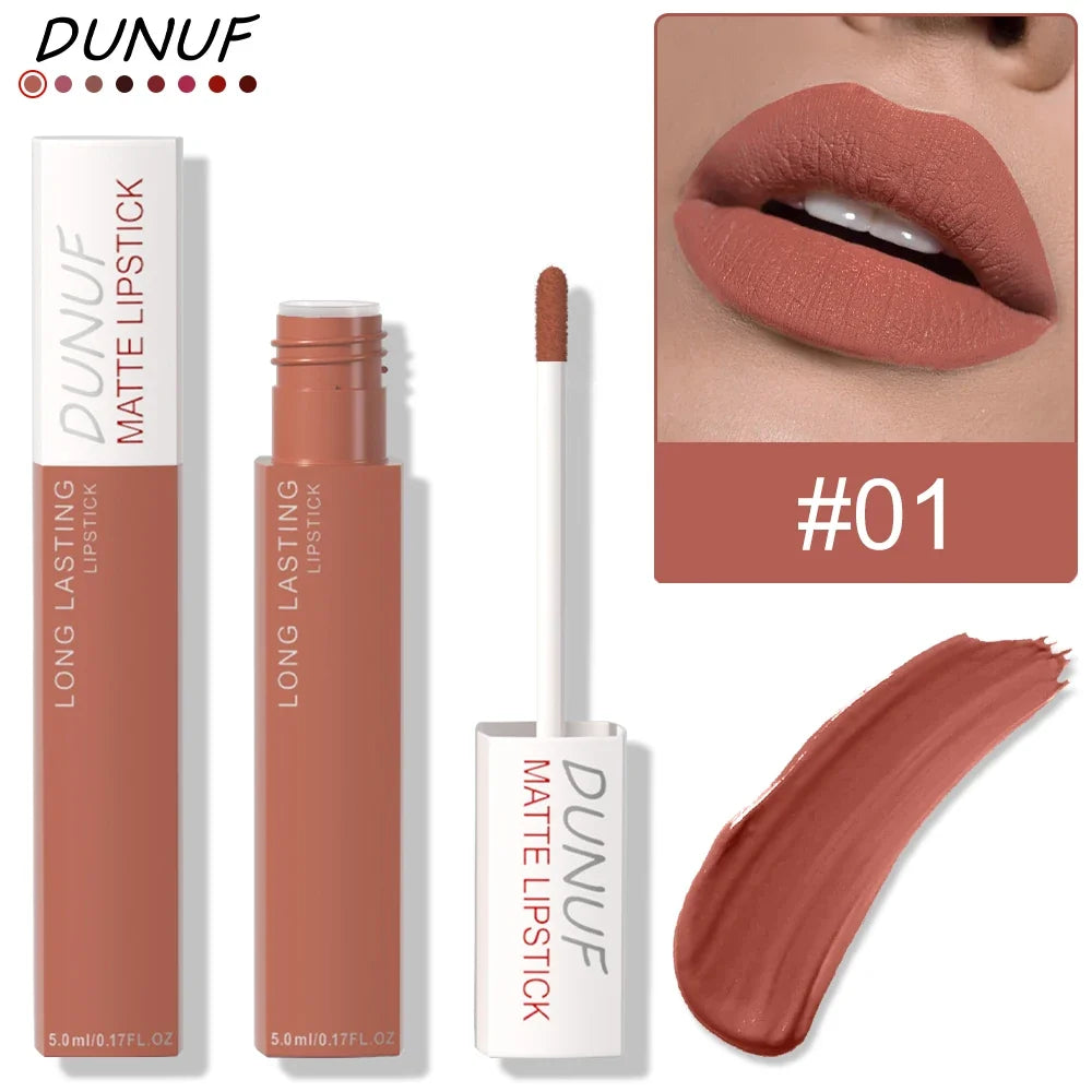 DUNUF Matte Lip Gloss – Waterproof, Long-Lasting, Non-Stick
