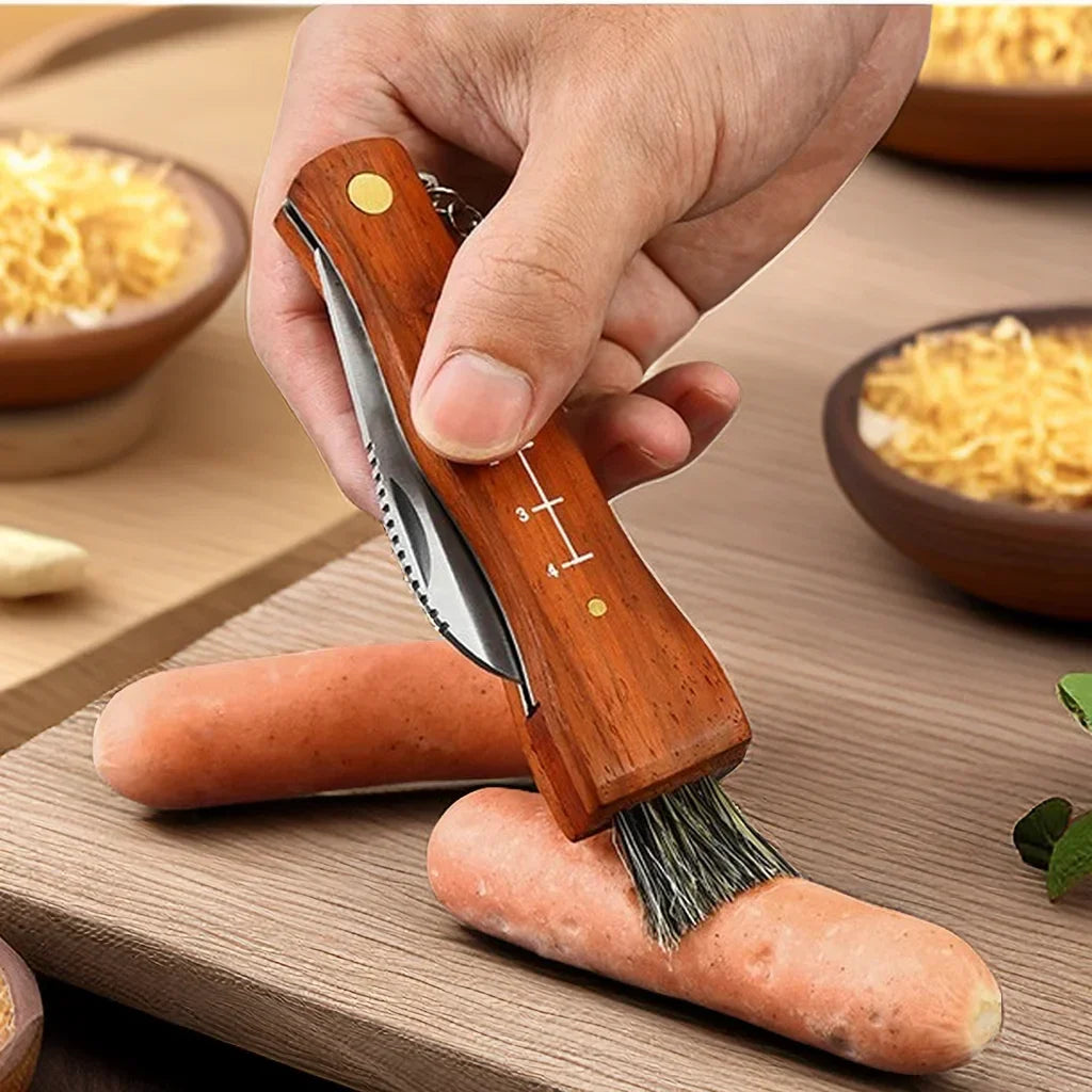 EDC Folding Pocket Knife – Wood Handle & Stainless Steel