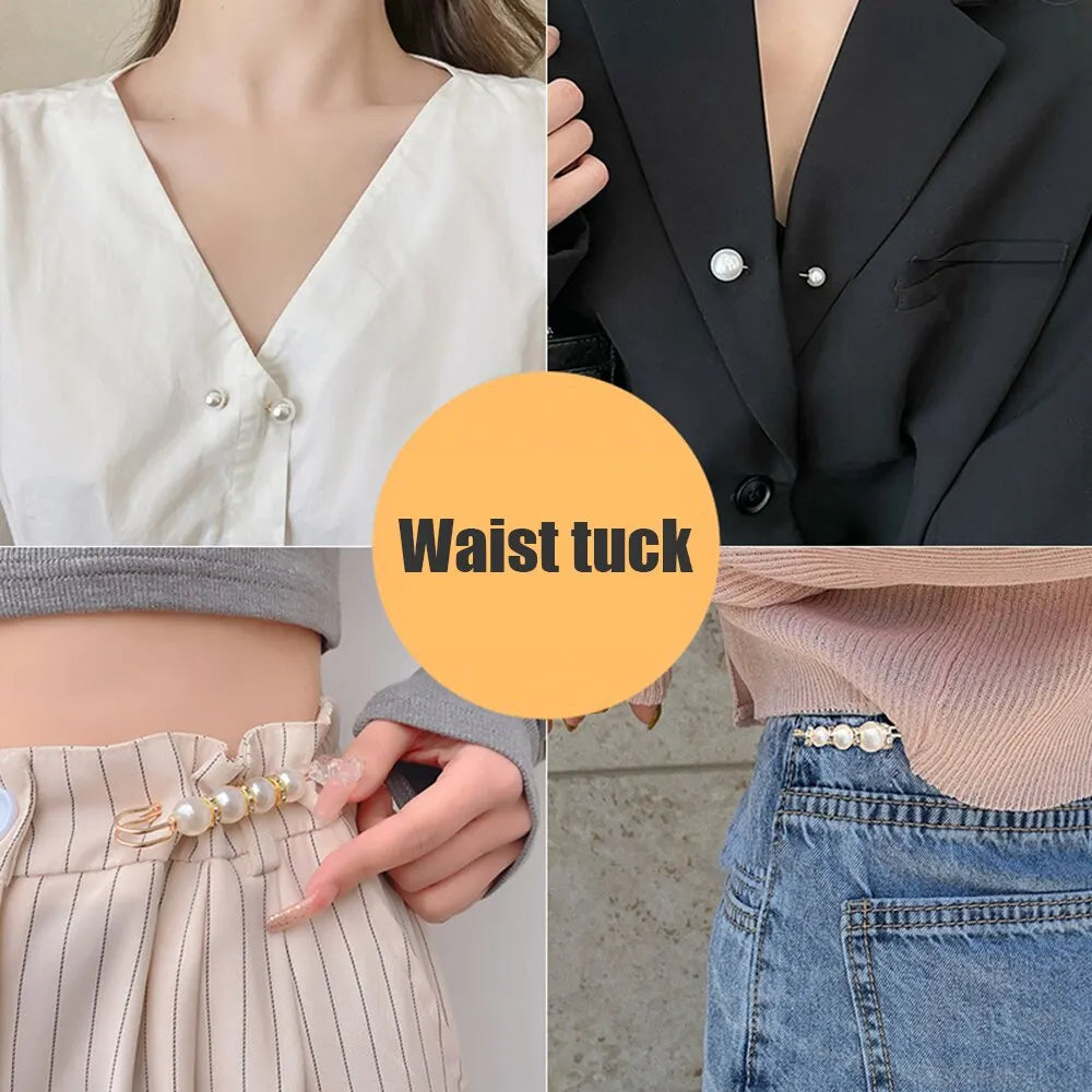 Waist Adjustment Uniform Clothing Extended Buckle Pearl Broocated