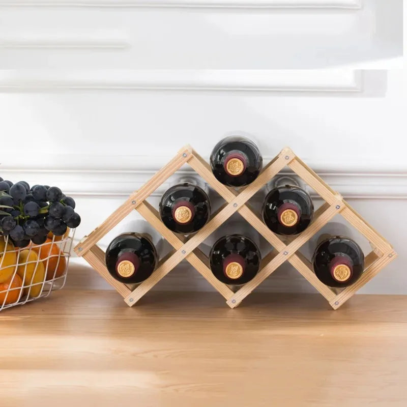 Wooden Wine Rack – Assembled Bottle Display Stand & Organizer