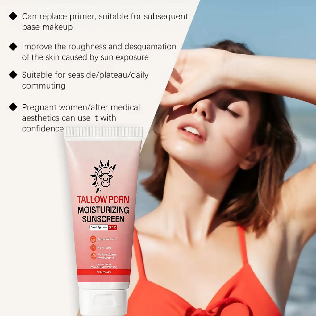 SPF 50 Sunscreen Cream – Tallow PDRN, Collagen, Sensitive Skin