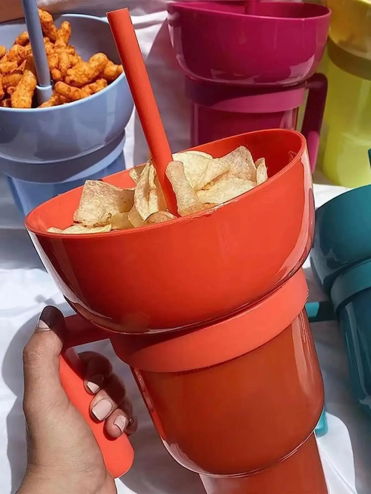 2-in-1 Popcorn Snack & Drink Cup with Handle | KEMORELA
