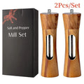 Wooden Salt & Pepper Grinder Mill Set | Adjustable Ceramic