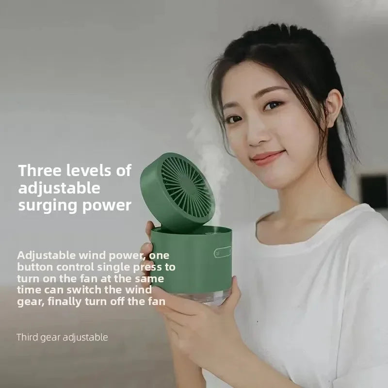 URGGU Mini USB Desktop Fan with Humidifier – Portable Folding
