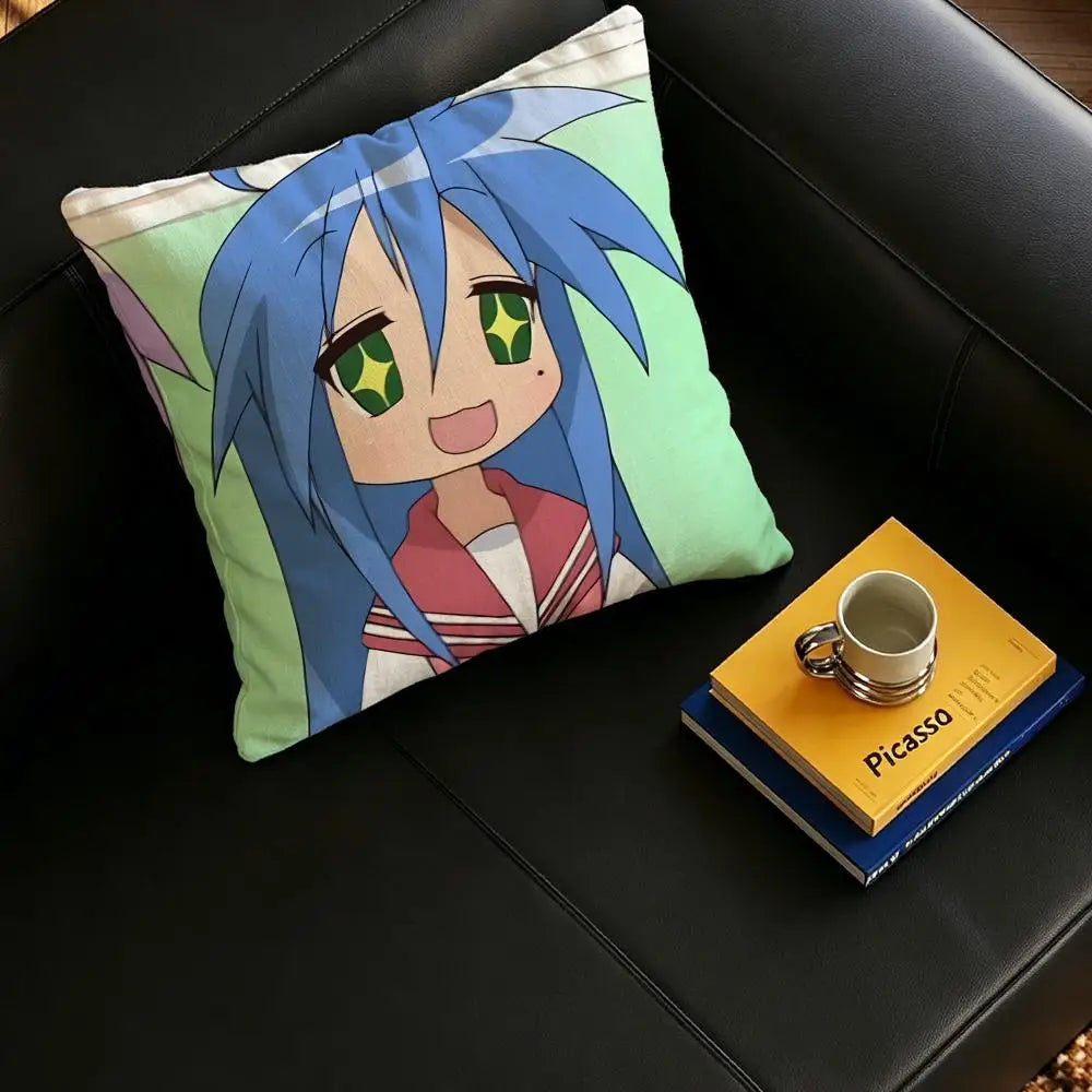 Anime K-Konata Linen Cushion Cover | Sofa & Bed Décor