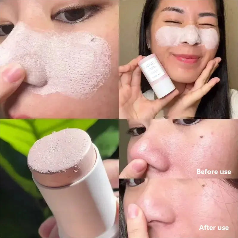 Pink Salt Facial Cleansing Mud Stick Soften Old Keratin Clean Pores