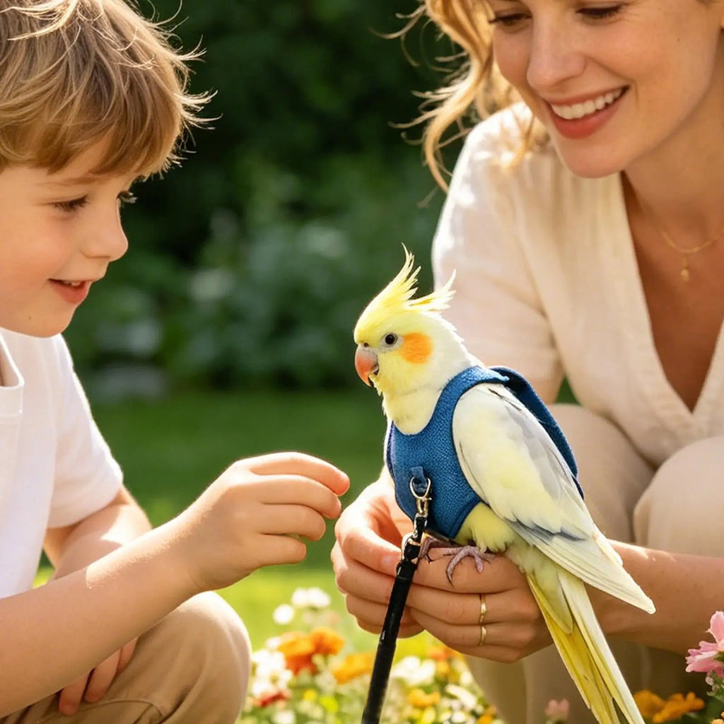 Bird Harness & Leash Kit for Parakeet Parrot Cockatiel Training