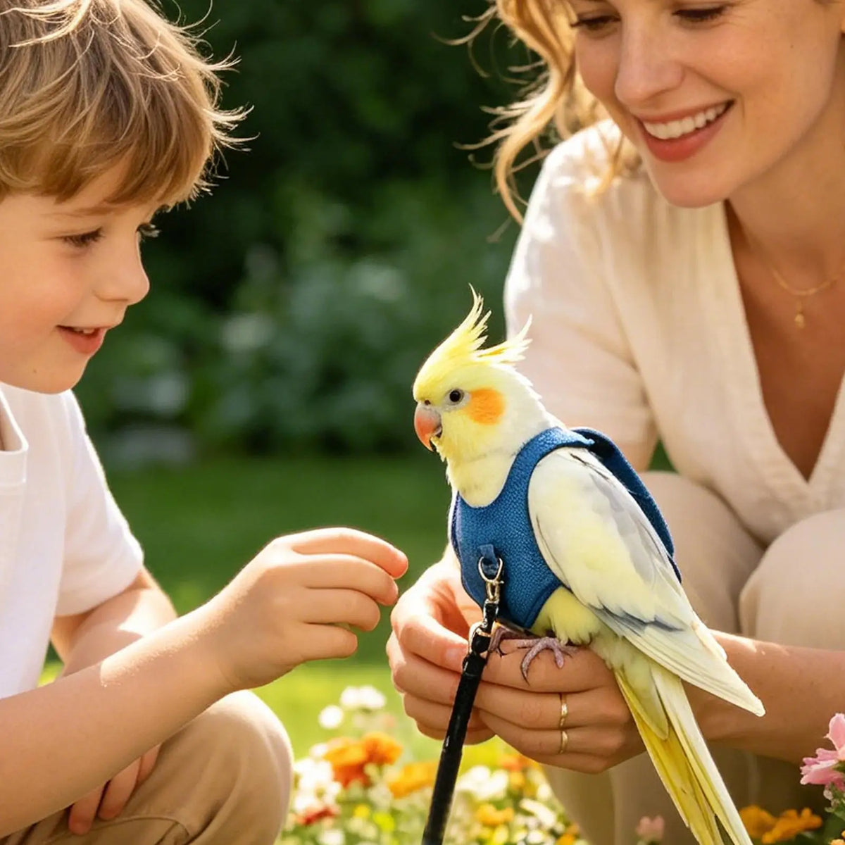 Bird Harness & Leash Kit for Parakeet Parrot Cockatiel Training