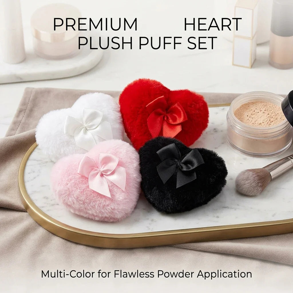 Heart Shape Plush Powder Puff – Soft Face & Body Applicator