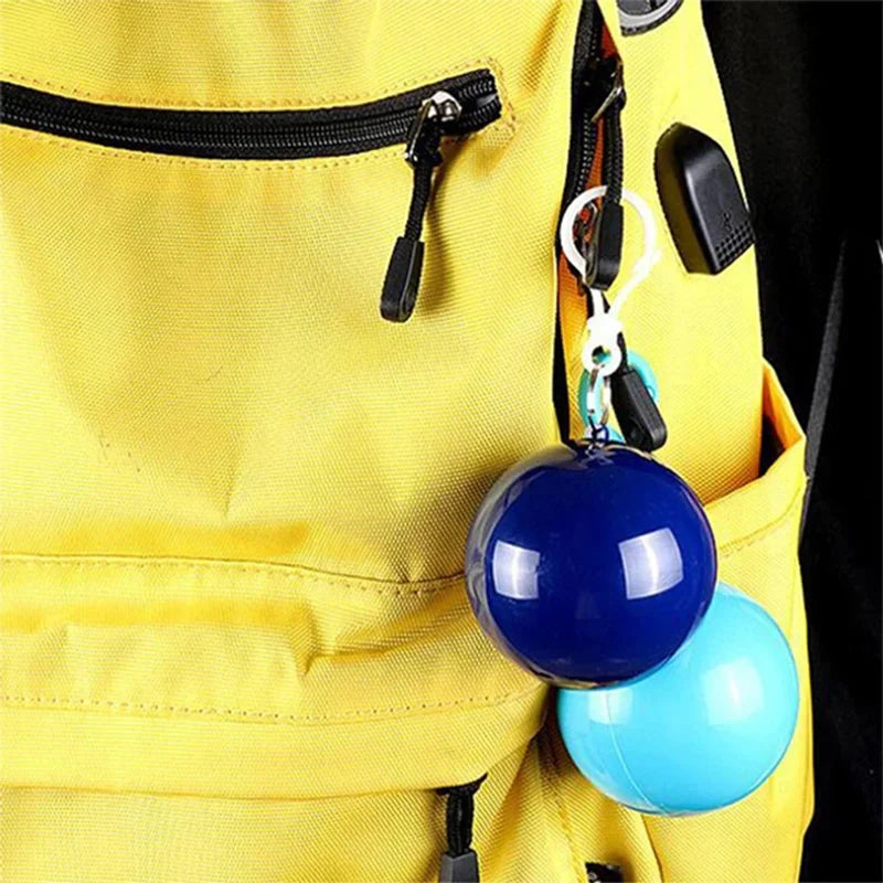 Portable Disposable Raincoat with Keychain Ball | Adult Poncho