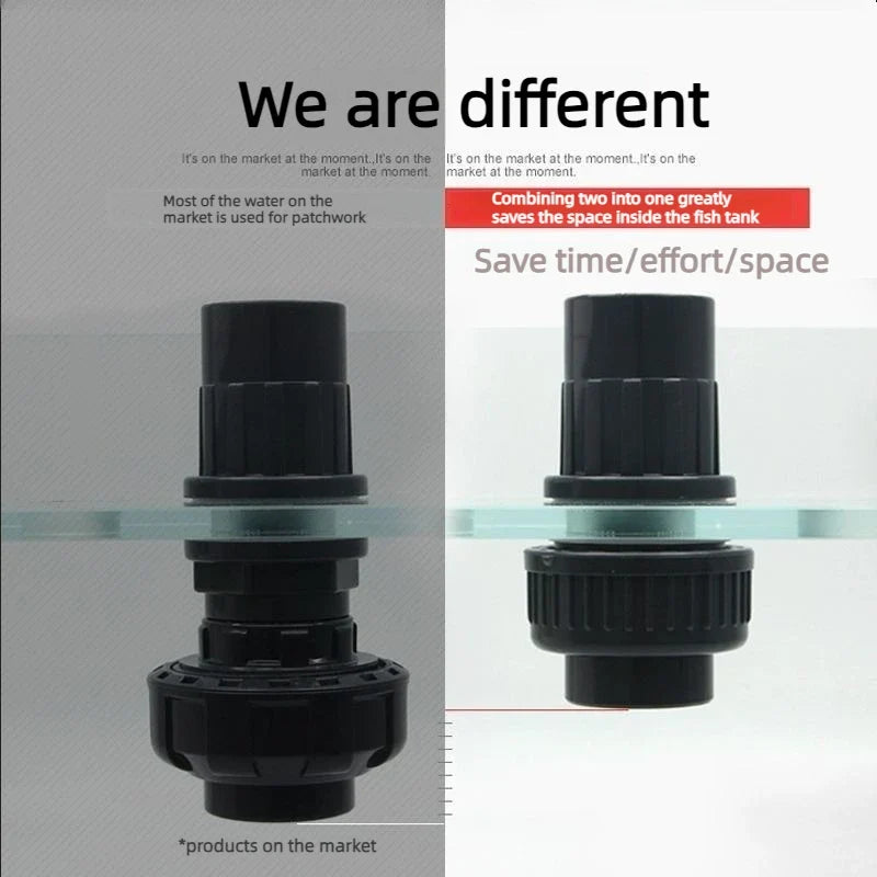 PVC Duck Bill Aquarium Pipe Fittings 20/25/32/40mm Black