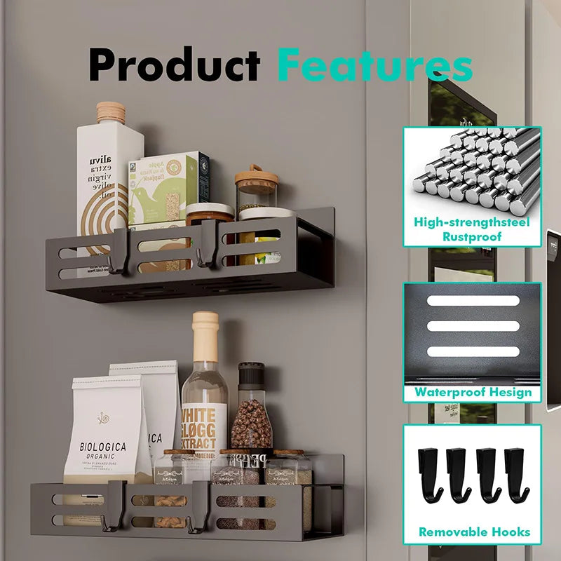 Magnetic Side Shelf for Fridge & Microwave – No Drill Storage