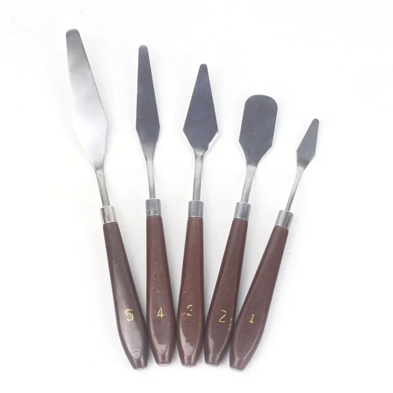 5-Piece Palette Knife Set – Acrylic, Oil & Gouache Paint Spatulas