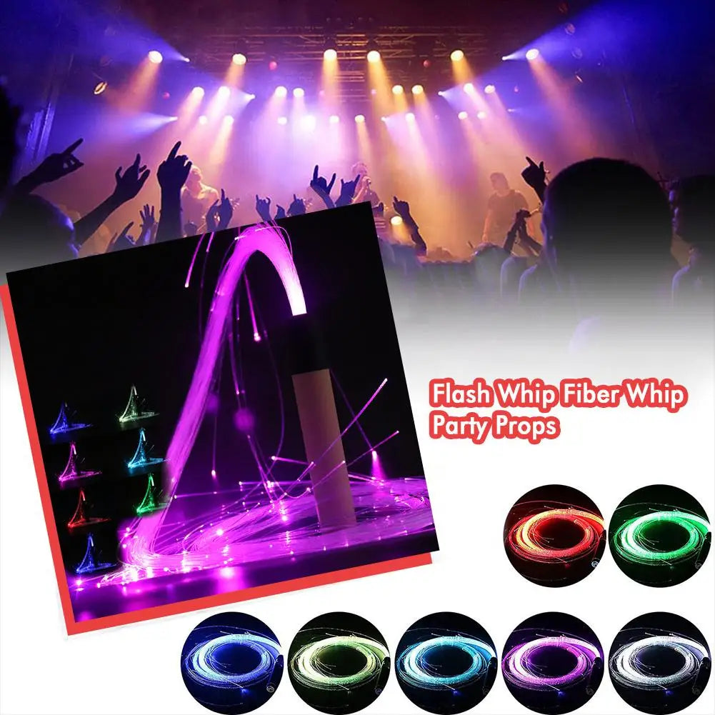 360 Swivel LED Fiber Optic Whip Bright Light Up Rave Toy EDM Pixel