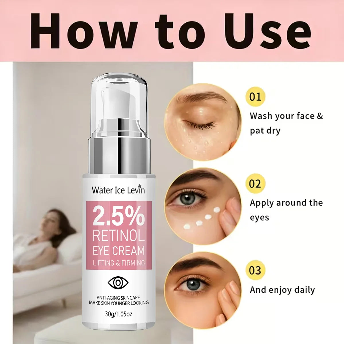 2.5% Retinol Eye Cream – Firming & Hyaluronic Acid | 30g