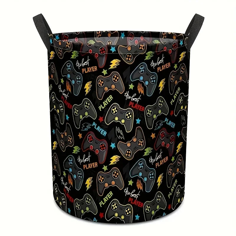 Large Foldable Laundry Basket – Game Controller Pattern Storage