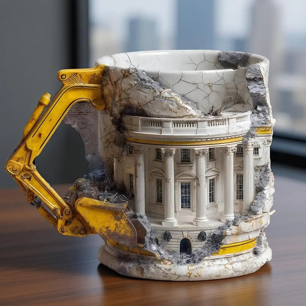 Someone Lied Demolition Mug Handle 3D Building Print Excavator Shaped