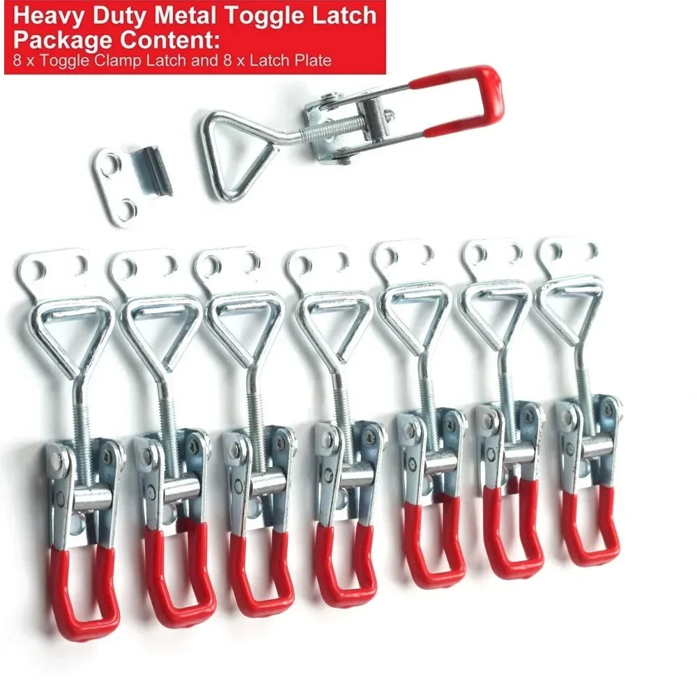 8-Pack Metal Toggle Latch Clamps – Adjustable Quick Release